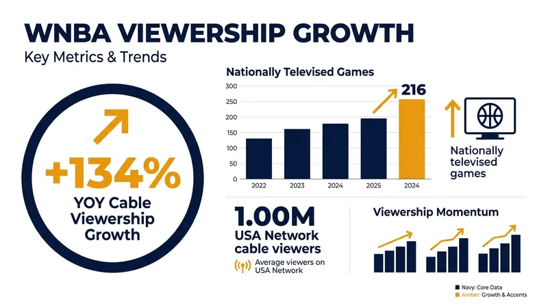 The WNBA's expanded media footprint has resulted in massive year-over-year cable viewership growth.