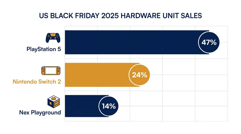 During the 2025 Black Friday shopping week, the Nex Playground captured 14% of US hardware sales, outselling Xbox.