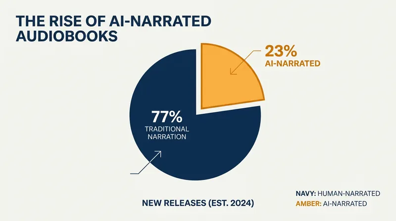 While major platforms invest in massive human casts, independent publishers are increasingly utilizing AI to convert backlists into audio.