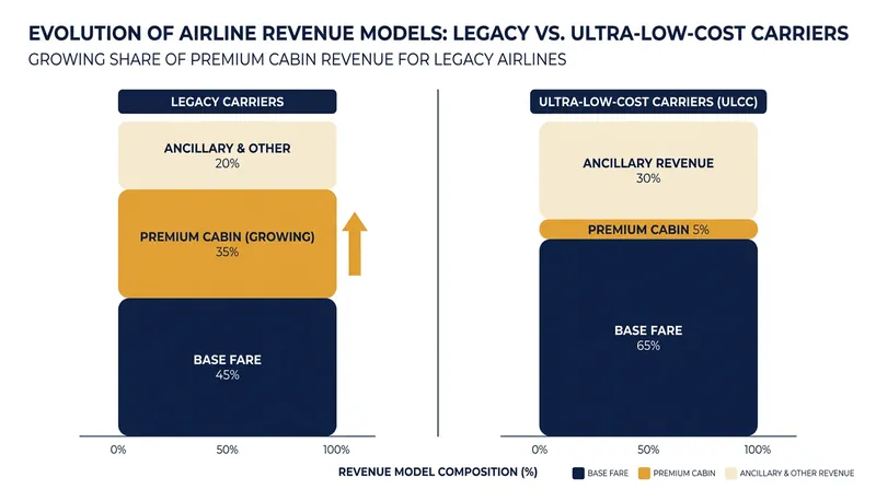 Legacy carriers have increasingly relied on premium seating to drive profitability.