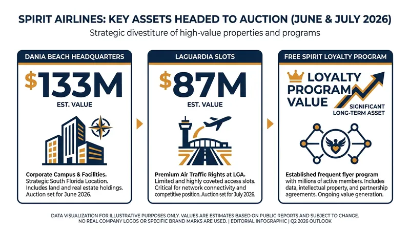 The liquidation process will carve up Spirit's most valuable remaining assets.