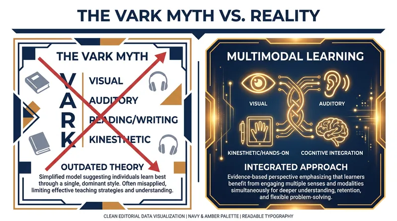 Cognitive science has shifted away from siloed learning styles in favor of multimodal encoding.
