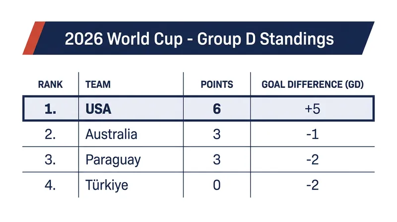 The United States secured Group D with a game to spare, earning a historic six points in their first two matches.