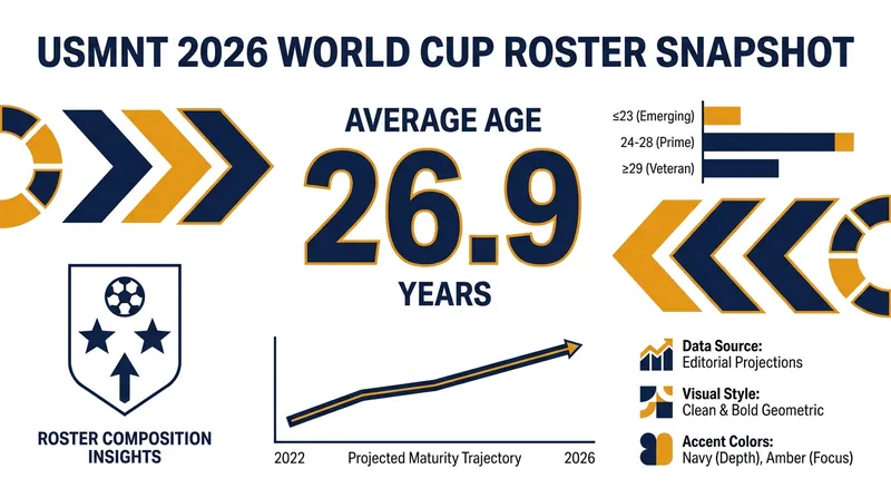The USMNT enters the 2026 tournament with an average roster age of just under 27.