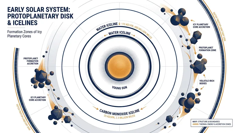 The 'icelines' of the early solar system dictated where different types of planets could form.