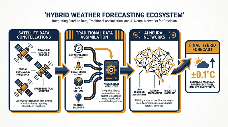 AI models do not operate in a vacuum; they rely on traditional data assimilation systems to establish initial atmospheric conditions.