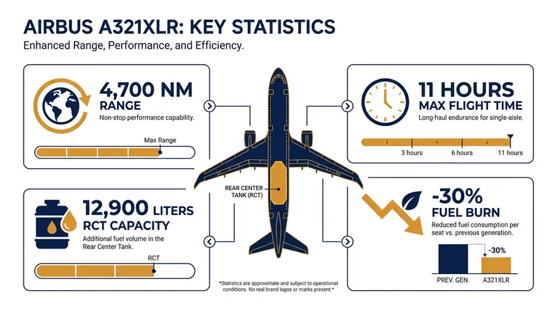 The A321XLR achieves widebody range with narrowbody economics.