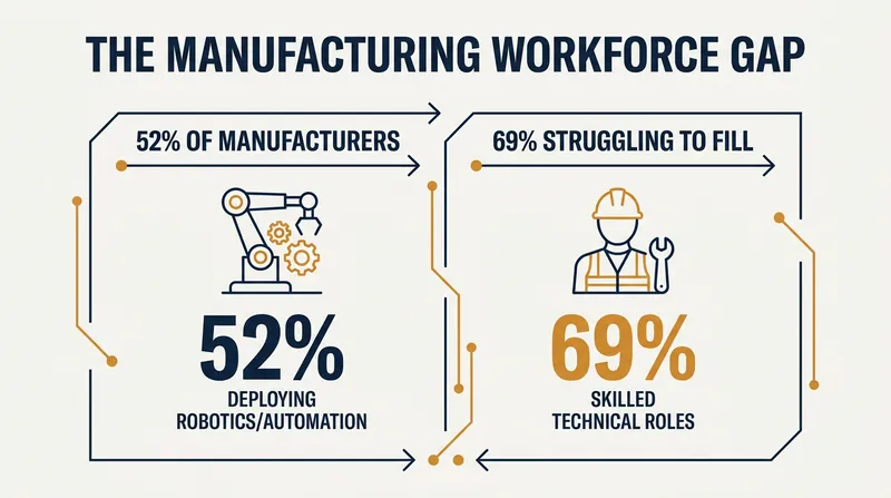 While automation adoption is accelerating, finding the skilled technicians to run these systems remains the industry's biggest hurdle.