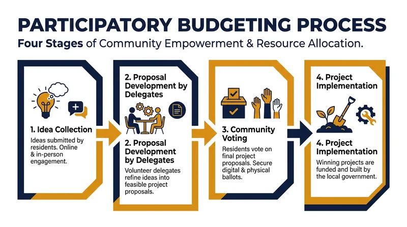 The standard four-step cycle of participatory budgeting.