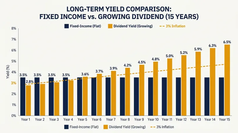 Dividend growth strategies act as an organic hedge against long-term inflation.