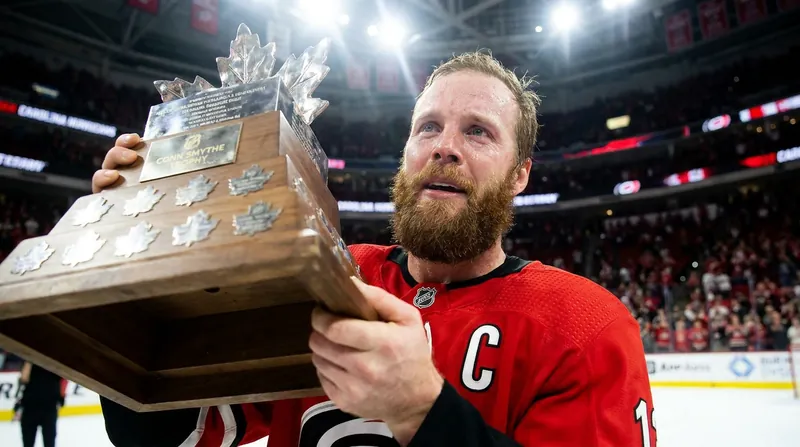 Captain Jordan Staal was awarded the Conn Smythe Trophy as playoff MVP.