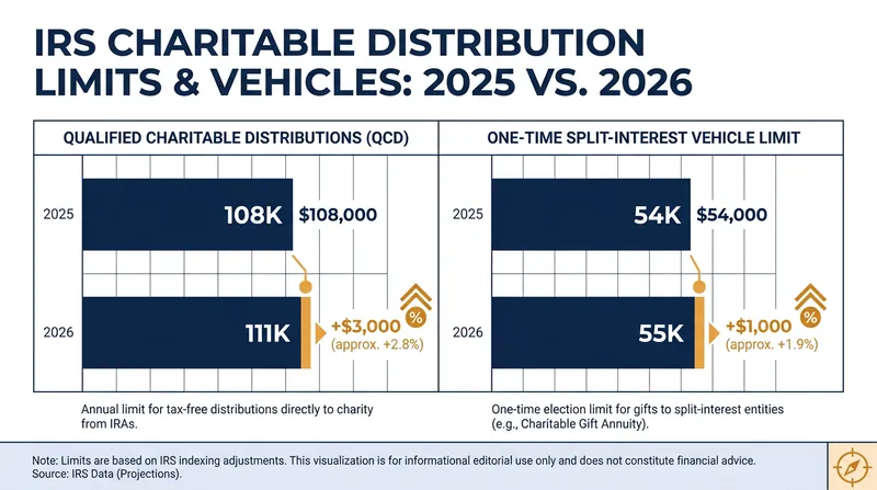 The IRS has increased the limits for tax-free charitable transfers from IRAs in 2026.