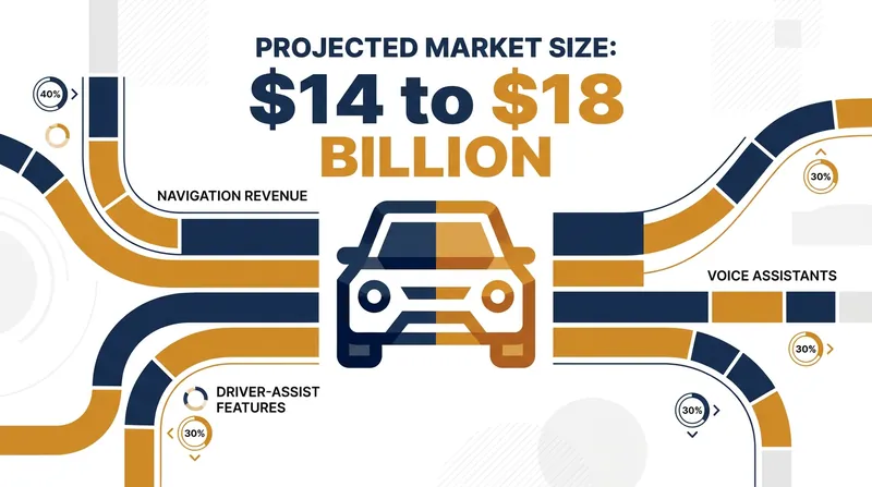 The in-car software and subscription market is projected to reach up to $18 billion by 2030.