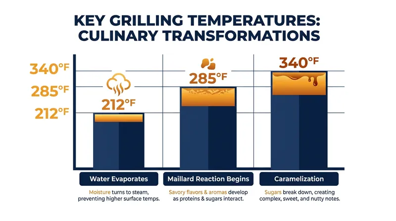 Surface moisture must evaporate before the meat can reach the temperatures required for browning.