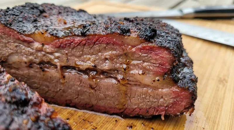 The smoke ring is a chemical reaction between nitrogen dioxide in the smoke and myoglobin in the meat.