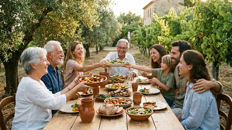 Deep social integration and shared, nutrient-dense meals are universally recognized drivers of long-term health.