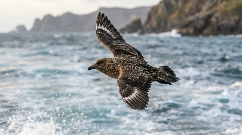 A brown skua, the migratory seabird species identified as Australia's first mainland H5N1 case.