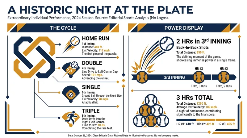 The convergence of a cycle and a multi-home run inning in the same game is a profound statistical anomaly.