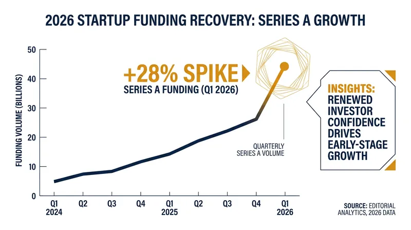 Series A funding saw a sharp 28% acceleration in early 2026 compared to the previous year.