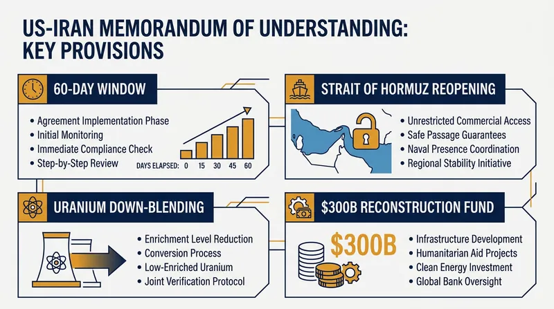 Key provisions of the 14-point Memorandum of Understanding signed by the U.S. and Iran.