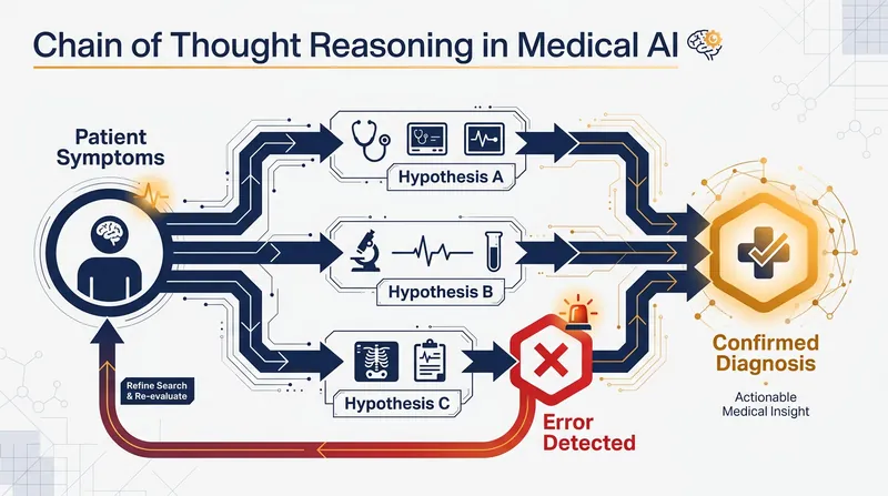 Unlike older language models, reasoning models break down symptoms step-by-step and can backtrack if they detect a logical flaw.