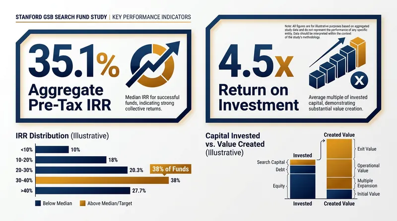 Historical data shows strong financial returns for the search fund asset class.