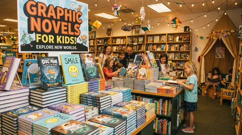 Bookstores that once lacked a dedicated section for kids' comics now dedicate prime retail space to the booming format.