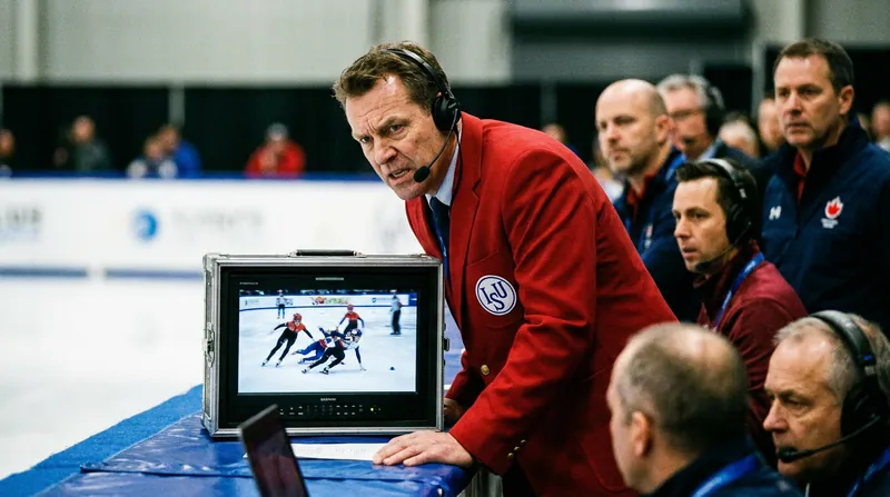 Referees rely heavily on video replay to determine fault in high-speed crashes.