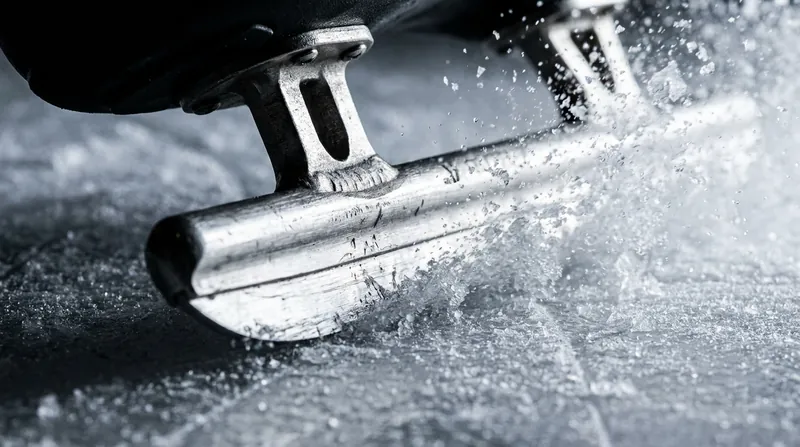 Blades are mounted off-center and bent to allow for extreme lean angles.