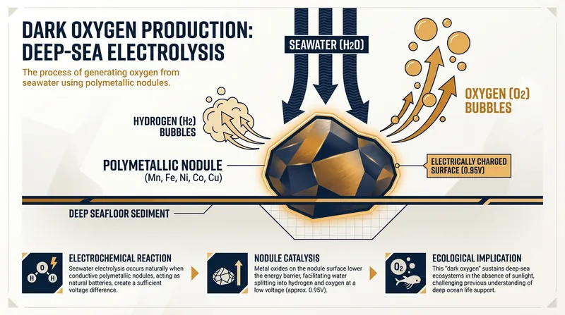 How polymetallic nodules act as natural 'geobatteries' to split seawater.