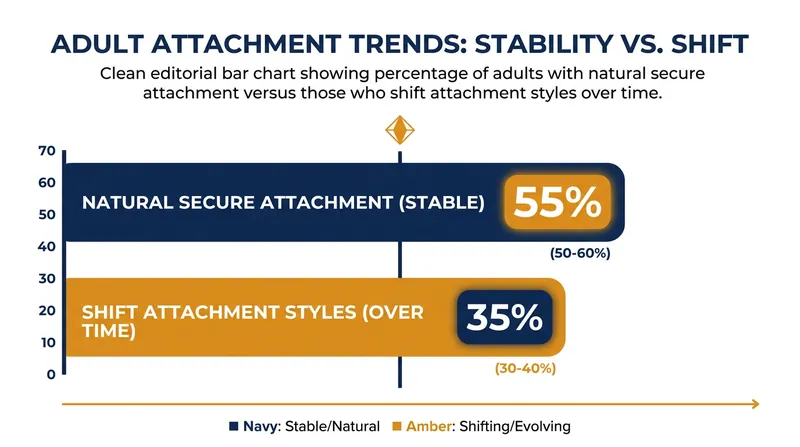 Research shows a significant portion of the population shifts their attachment style over their lifespan.