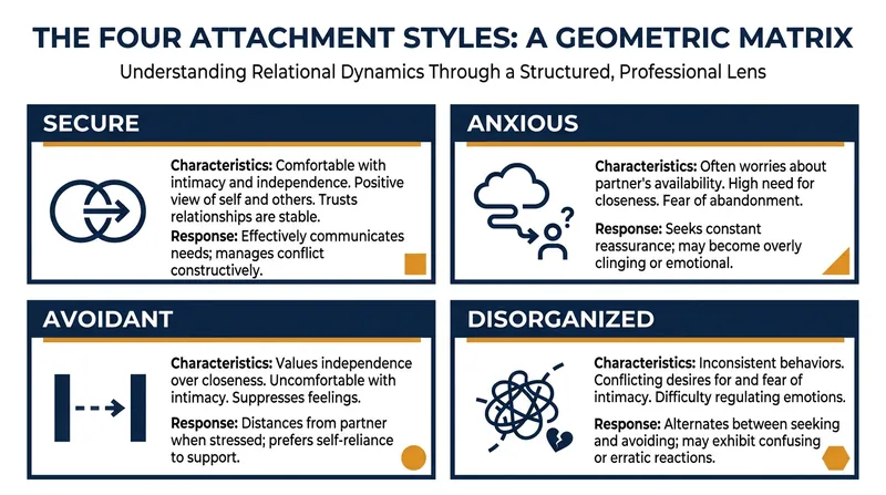 The four primary attachment styles developed from early childhood experiences.