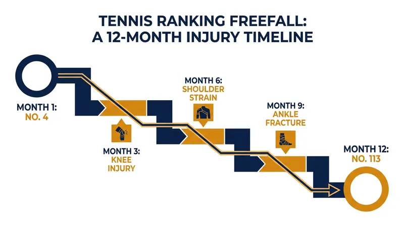 Draper's ranking has suffered significantly due to a string of physical setbacks.