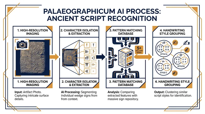 How the Palaeographicum system isolates and matches cuneiform characters.