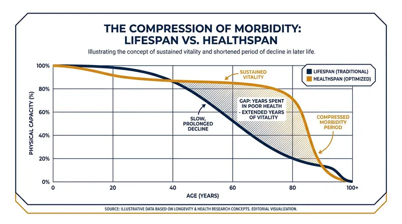 The goal of longevity science is to compress the period of morbidity, ensuring high physical capacity until the very end of life.