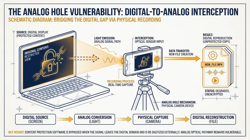 The 'analog hole' remains a vulnerability, allowing bad actors to launder deepfakes by physically re-recording them.