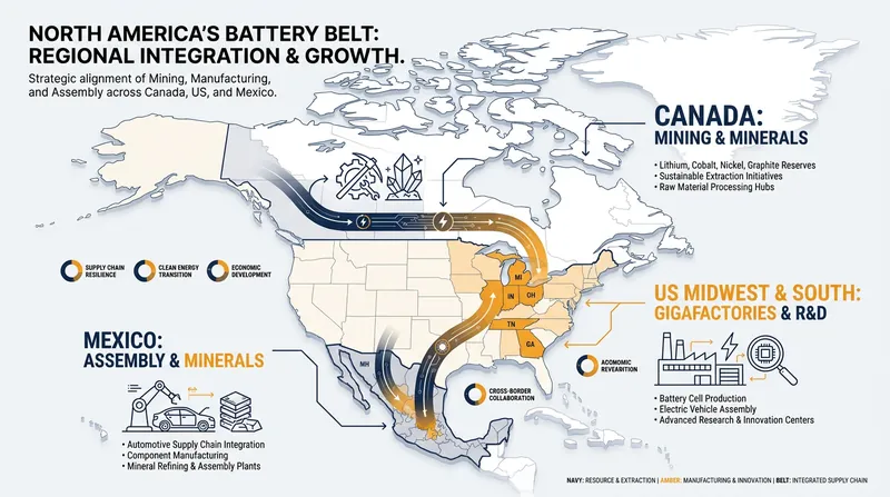 The emerging North American EV supply chain relies on the complementary strengths of all three nations.