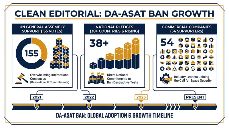 The diplomatic and commercial momentum behind the DA-ASAT testing ban.