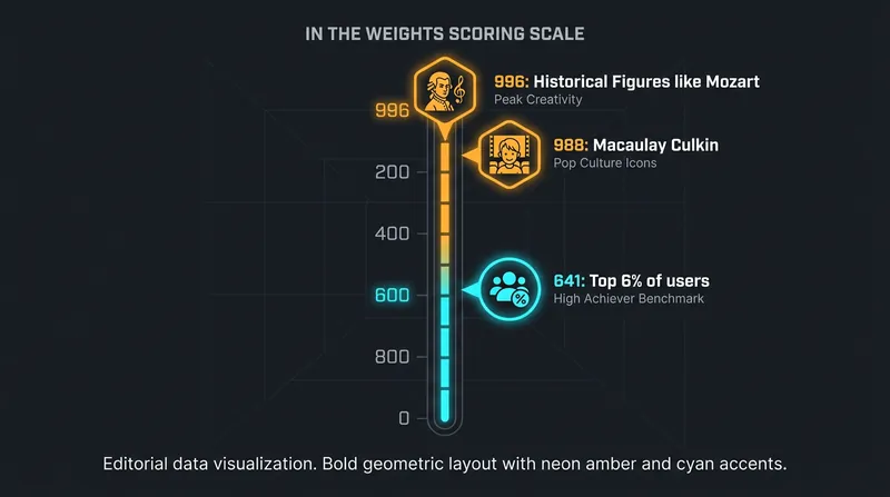 The strength score scale measures cultural saturation, with historical figures maxing out the system.