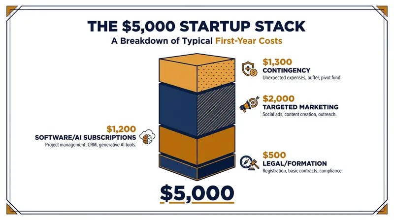 How modern bootstrapped founders allocate their initial $5,000 investment.