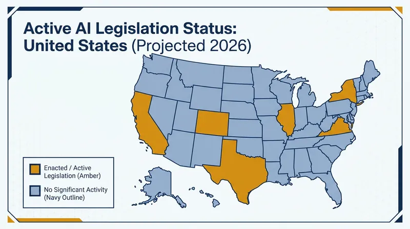 Several US states are advancing their own AI regulations in the absence of a unified federal law.