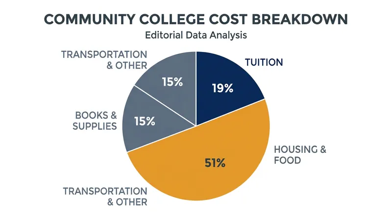 Tuition makes up less than a fifth of the total cost of attending a community college.