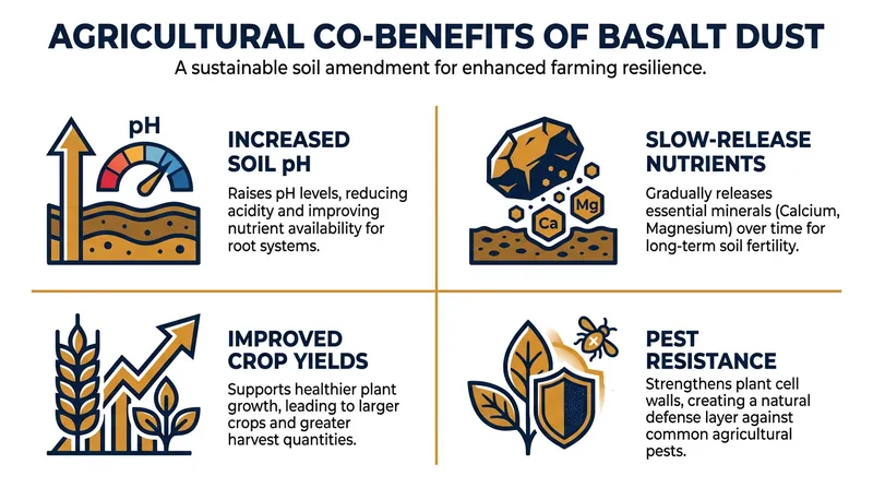 Beyond carbon removal, rock dust acts as a natural fertilizer that rejuvenates degraded soils.