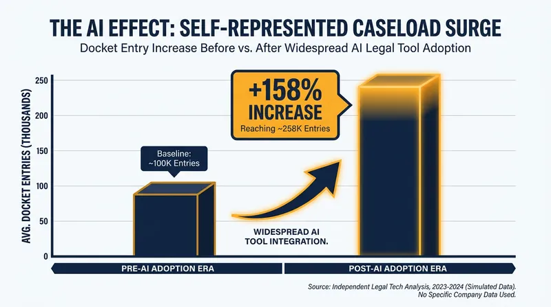 AI-assisted litigants are generating significantly more court activity, increasing the burden on federal dockets.