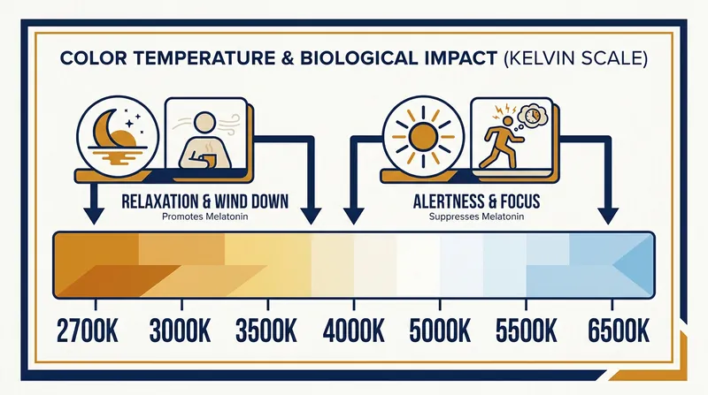 Color temperature is measured in Kelvin, with lower numbers appearing warm and higher numbers appearing cool.