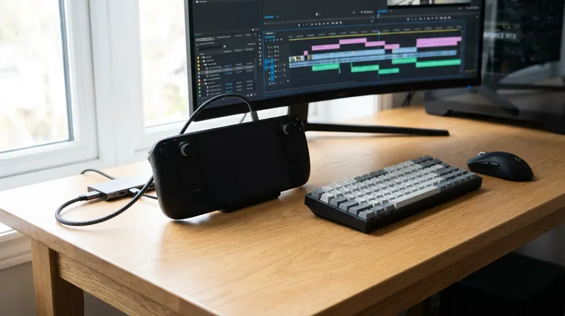 Docked to a monitor and keyboard, modern handhelds function as fully capable desktop workstations.