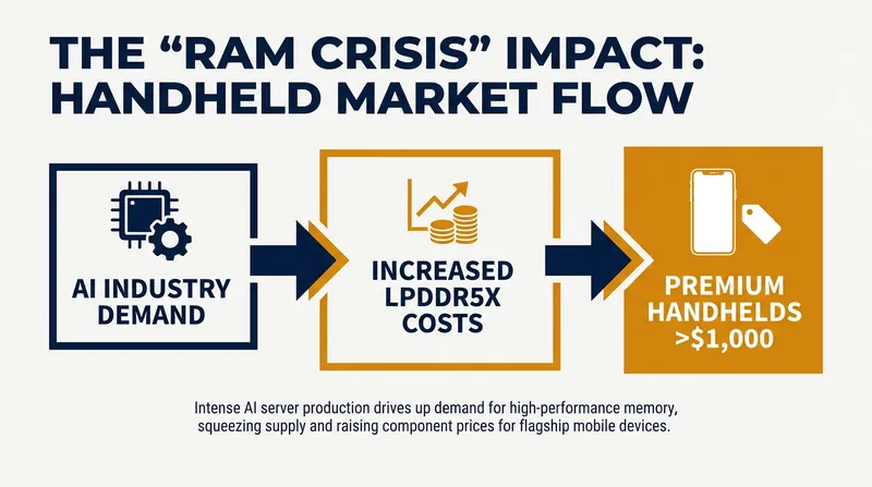 Surging demand for memory components has pushed premium handheld prices into laptop territory.