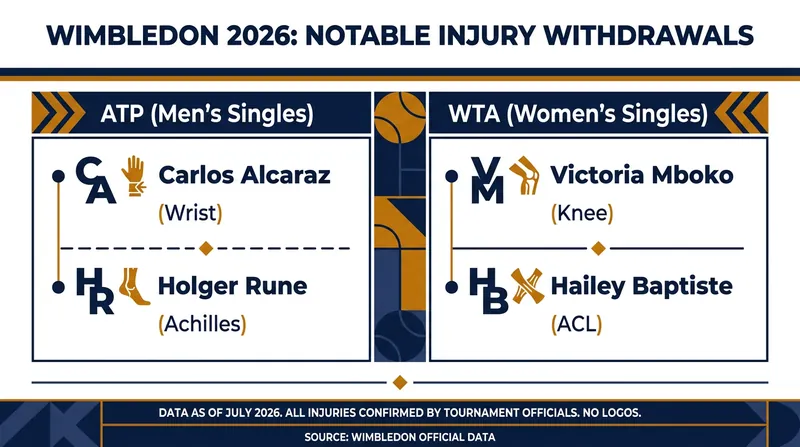 Several high-profile players have been forced to withdraw from the 2026 Championships due to persistent injuries.