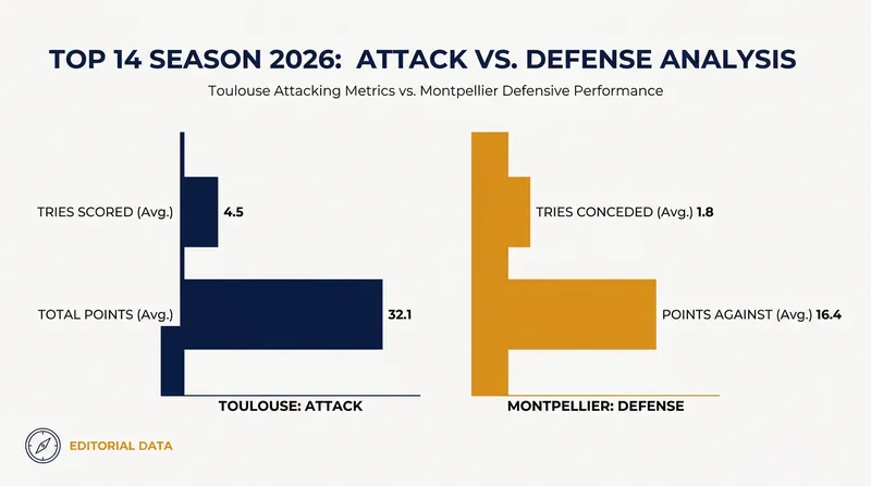 A classic clash of styles: Toulouse's historic offense against Montpellier's resolute defense.