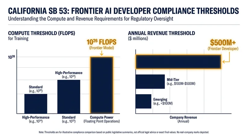 California's SB 53 targets only the largest frontier AI developers.